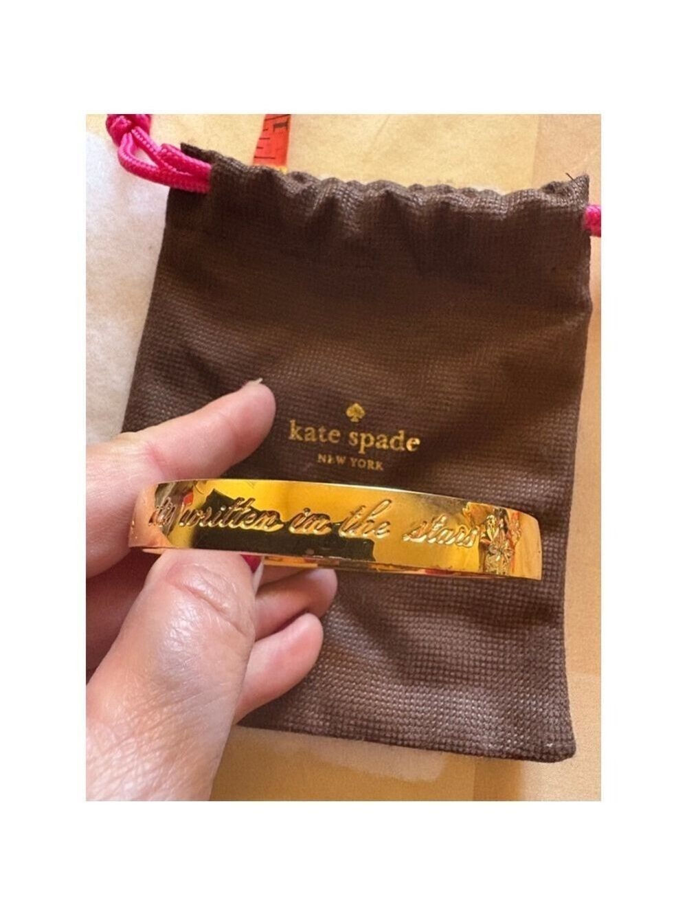 Kate Spade Gold Tone "It's Written In The Stars" Bangle Bracelet One Size